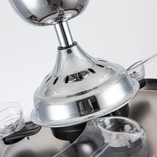 36" Prayag AC Motor Industrial Modern Downrod Mount Crystal Ceiling Fan with Lighting and Remote Control - Vaczon