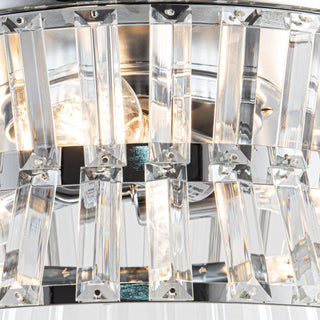 36" Prayag AC Motor Industrial Modern Downrod Mount Crystal Ceiling Fan with Lighting and Remote Control - Vaczon