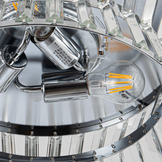 36" Prayag AC Motor Industrial Modern Downrod Mount Crystal Ceiling Fan with Lighting and Remote Control - Vaczon