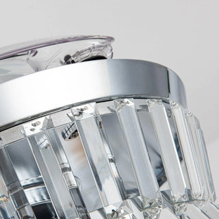 36" Prayag AC Motor Industrial Modern Downrod Mount Crystal Ceiling Fan with Lighting and Remote Control - Vaczon