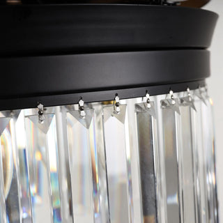 42" Modern Downrod Mount Crystal Ceiling Fan with Lighting and Remote Control - Vaczon