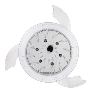 42" Modern Chrome Downrod Mount Crystal Ceiling Fan with Lighting and Remote Control - Vaczon