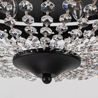 42" Servantes Modern Black Downrod Mount Crystal Ceiling Fan with Lighting and Remote Control - Vaczon