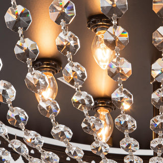 42" Servantes Modern Black Downrod Mount Crystal Ceiling Fan with Lighting and Remote Control - Vaczon