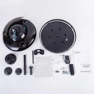 42" Servantes Modern Black Downrod Mount Crystal Ceiling Fan with Lighting and Remote Control - Vaczon