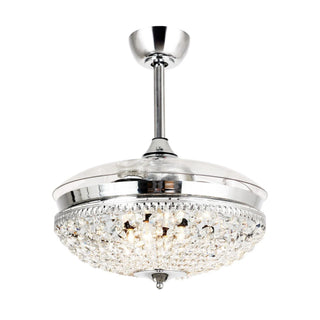 42" Servantes Modern Downrod Mount Crystal Ceiling Fan with Lighting - Vaczon