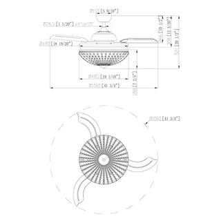42" Servantes Modern Downrod Mount Crystal Ceiling Fan with Lighting - Vaczon