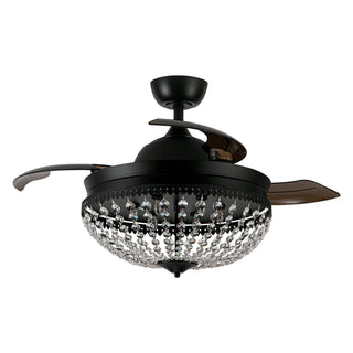 42" Servantes Modern Downrod Mount Crystal Ceiling Fan with Lighting - Vaczon