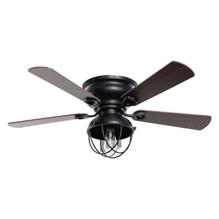 42" Traditional Flush Mount Reversible Ceiling Fan with Lighting and Remote Control - Vaczon