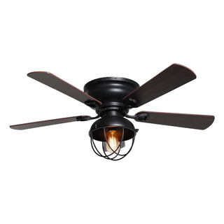 42" Traditional Flush Mount Reversible Ceiling Fan with Lighting and Remote Control - Vaczon