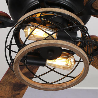 48"Antwerp Farmhouse Flush Mount Reversible Ceiling Fan with Lighting and Remote Control - Vaczon