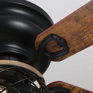 48"Antwerp Farmhouse Flush Mount Reversible Ceiling Fan with Lighting and Remote Control - Vaczon