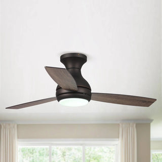 48" Beckette Farmhouse Flush Mount Reversible Ceiling Fan with Lighting and Remote Control - Vaczon