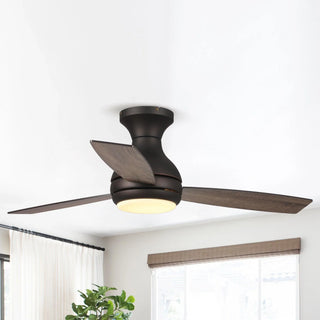 48" Beckette Farmhouse Flush Mount Reversible Ceiling Fan with Lighting and Remote Control - Vaczon