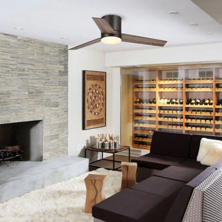 48" Kielah Farmhouse Flush Mount Reversible Ceiling Fan with Lighting and Remote Control - Vaczon