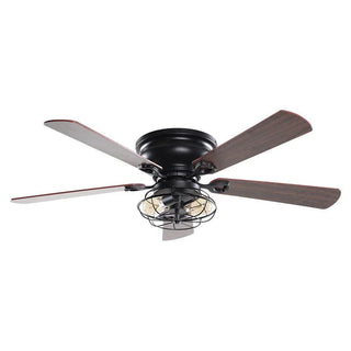 48" Ummuhan Industrial Flush Mount Ceiling Fan with Lighting - Vaczon