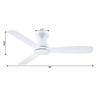 52" Ahmedabad Industrial DC Motor Flush Mount Reversible Ceiling Fan with LED Lighting and Remote Control - Vaczon