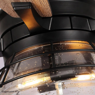 52" Antone Industrial Downrod Mount Reversible Ceiling Fan with Lighting and Remote Control - Vaczon