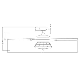 52" Antone Industrial Downrod Mount Reversible Ceiling Fan with Lighting and Remote Control - Vaczon