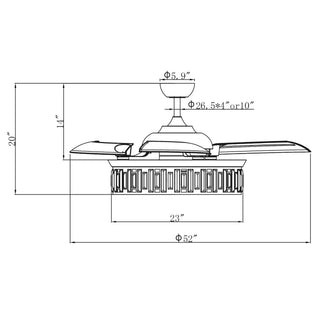 52" Broxburne Smart Fan with Light Kit - Vaczon