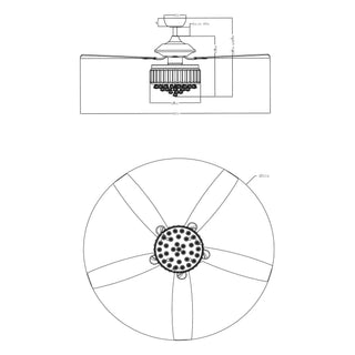 52" Elkton Modern Chrome Downrod Mount Reversible Crystal Ceiling Fan with Lighting and Remote Control - Vaczon