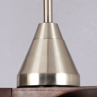 52" Farmhouse Satin Nickel Downrod Mount Reversible Crystal Ceiling Fan with Lighting and Remote Control - Vaczon