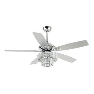Nowthen 52 Inch Chrome Crystal Ceiling Fan with Remote - Vaczon