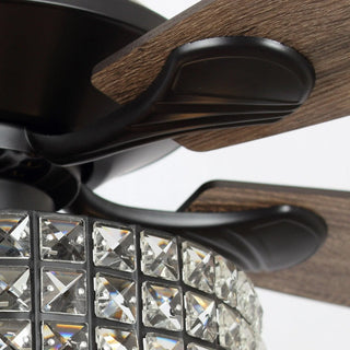 Nowthen 52 Inch Chrome Crystal Ceiling Fan with Remote - Vaczon