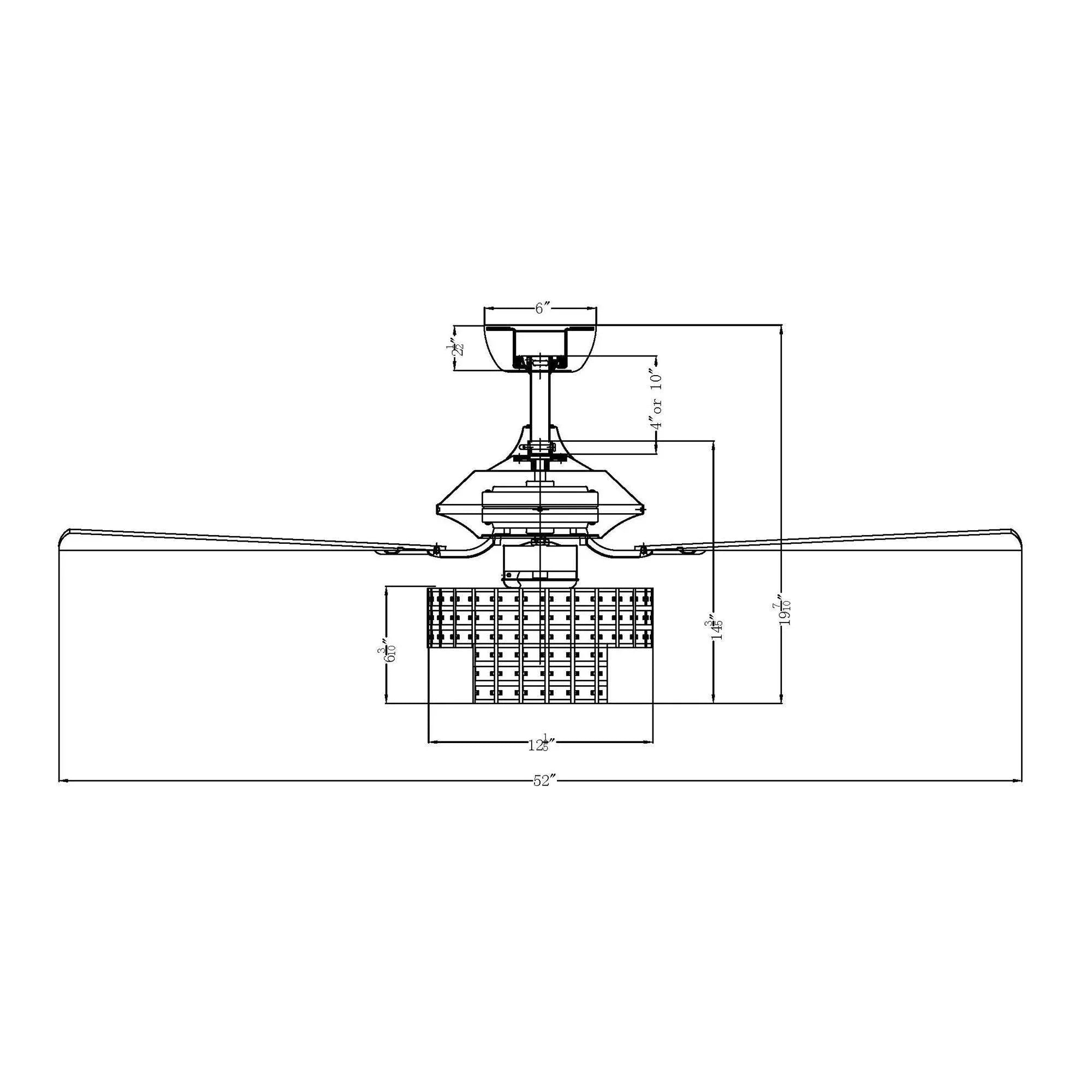 Nowthen 52 Inch Chrome Crystal Ceiling Fan with Remote - Vaczon