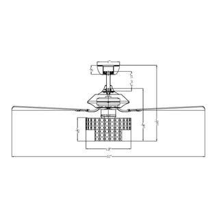 Nowthen 52 Inch Chrome Crystal Ceiling Fan with Remote - Vaczon