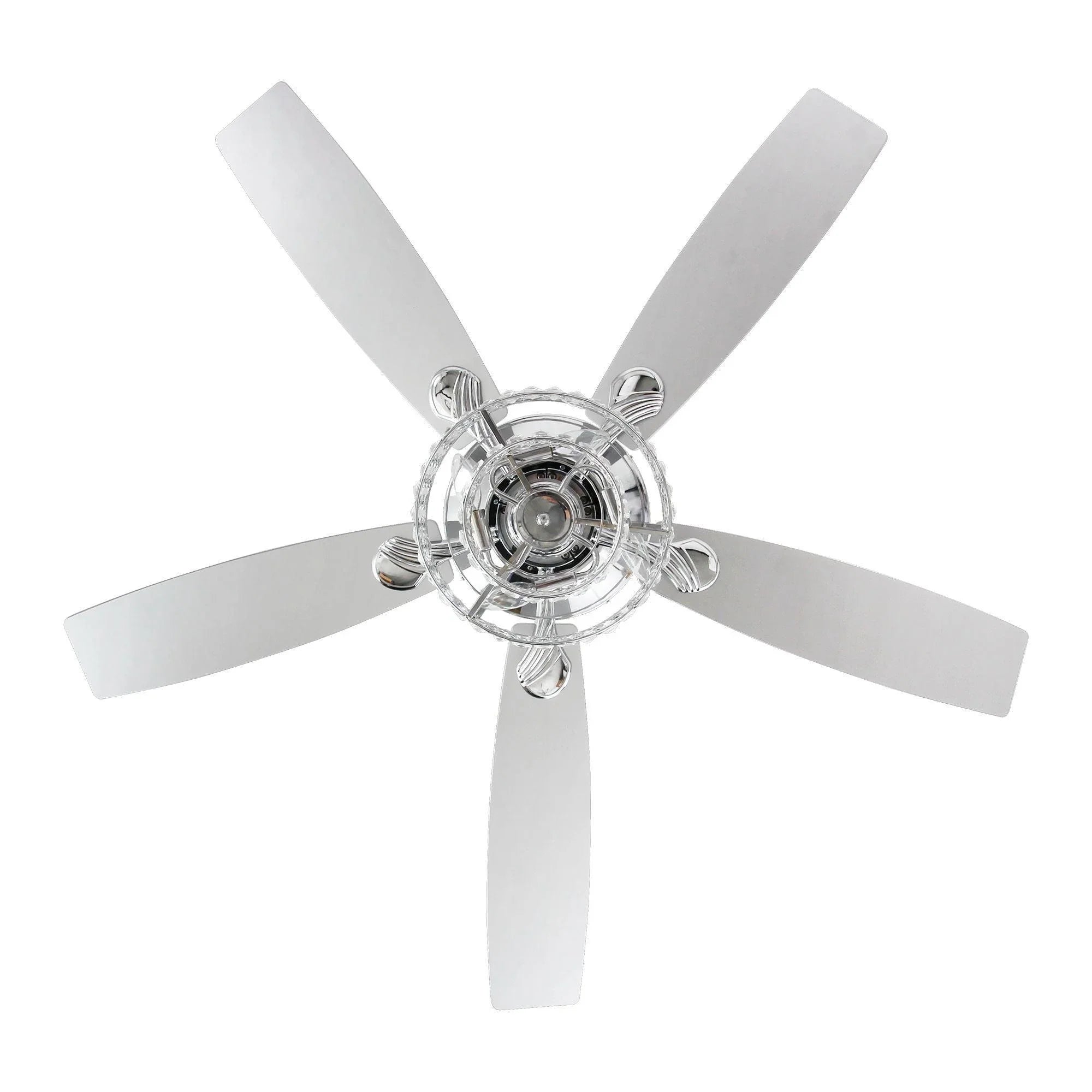 Nowthen 52 Inch Chrome Crystal Ceiling Fan with Remote - Vaczon