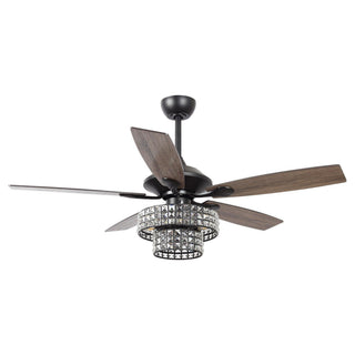 Nowthen 52 Inch Chrome Crystal Ceiling Fan with Remote - Vaczon