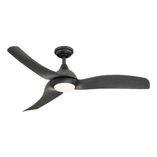 52" Industrial Black DC Motor Downrod Mount Reversible Ceiling Fan with LED Lighting and Remote Control - Vaczon