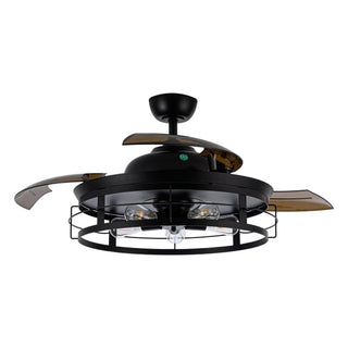 52" Industrial Downrod Mount Ceiling Fan With Lighting And Remote Control - Vaczon