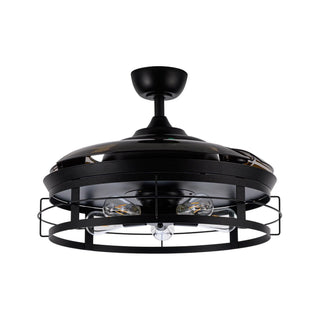 52" Industrial Downrod Mount Ceiling Fan With Lighting And Remote Control - Vaczon