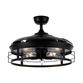 52" Industrial Downrod Mount Ceiling Fan With Lighting And Remote Control - Vaczon