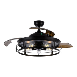 52" Industrial Downrod Mount Ceiling Fan With Lighting And Remote Control - Vaczon