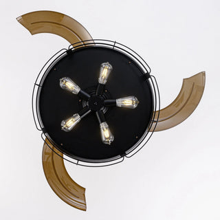 52" Industrial Downrod Mount Ceiling Fan With Lighting And Remote Control - Vaczon