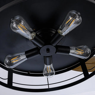 52" Industrial Downrod Mount Ceiling Fan With Lighting And Remote Control - Vaczon