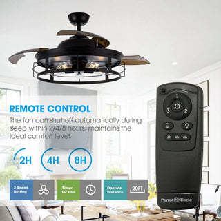 52" Industrial Downrod Mount Ceiling Fan With Lighting And Remote Control - Vaczon