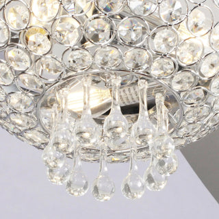 52" Kanpur Modern Chrome Flush Mount Reversible Crystal Ceiling Fan with Lighting and Remote Control - Vaczon