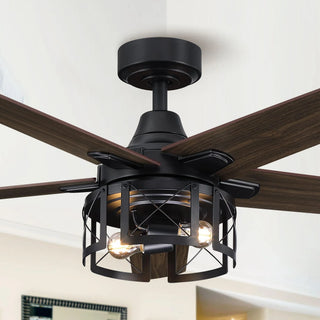 Kolkata 52 Inch Industrial Downrod Ceiling Fan with Light - Vaczon