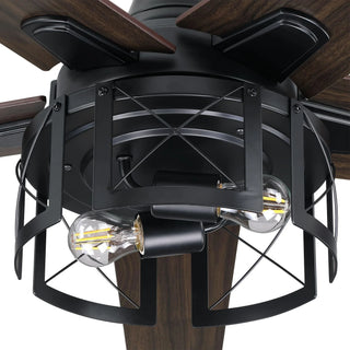Kolkata 52 Inch Industrial Downrod Ceiling Fan with Light - Vaczon