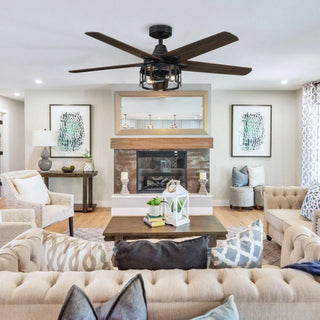 Kolkata 52 Inch Industrial Downrod Ceiling Fan with Light - Vaczon