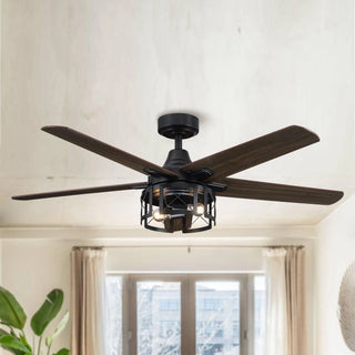 Kolkata 52 Inch Industrial Downrod Ceiling Fan with Light - Vaczon