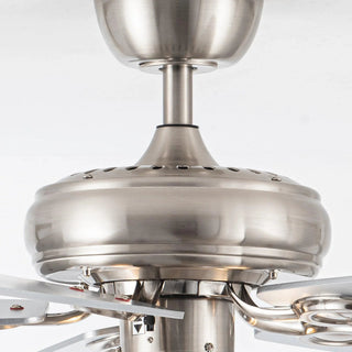 52" Kyla Industrial Brushed Nickel Reversible Caged Ceiling Fan with Lighting