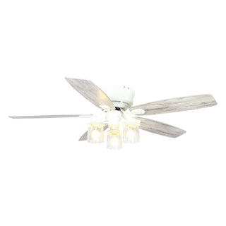 52" Traditional Flush Mount Reversible Ceiling Fan with Lighting and Remote Control - Vaczon