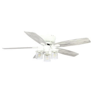 52" Traditional Flush Mount Reversible Ceiling Fan with Lighting and Remote Control - Vaczon