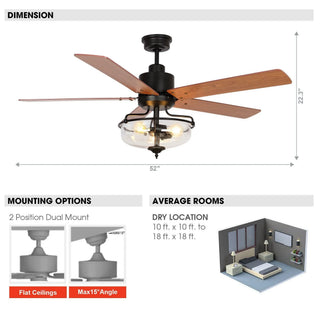 52" Mumbai Industrial Reversible Fan With Remote - Vaczon