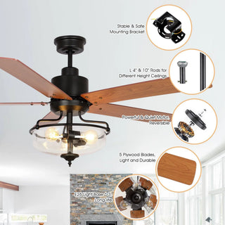 52" Mumbai Industrial Reversible Fan With Remote - Vaczon